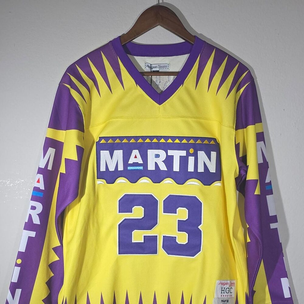 HEADGEAR CLASSICS MARTIN PAYNE #23  HOCKEY JERSEY PURPLE/YELLOW SIZE  M